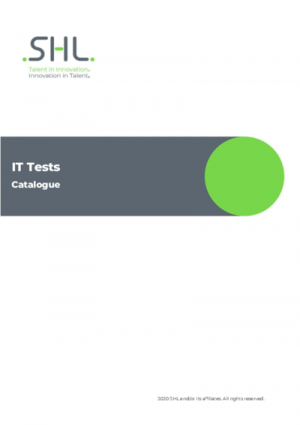 SHL IT Tests Catalogue