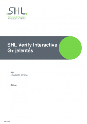 Verify Interactive G+ teszt - Szakértői jelentés