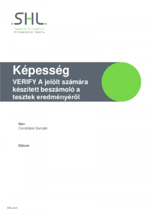 Verify Interactive G+ teszt - Jelölteknek szóló jelentés