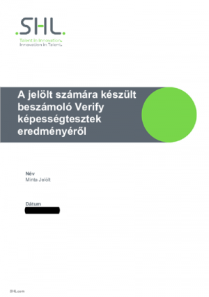 Verify G+ teszt - Jelöltnek szóló jelentés
