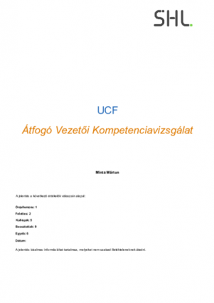 UCF jelentés fejlesztési tippekkel és Johari-ablakkal