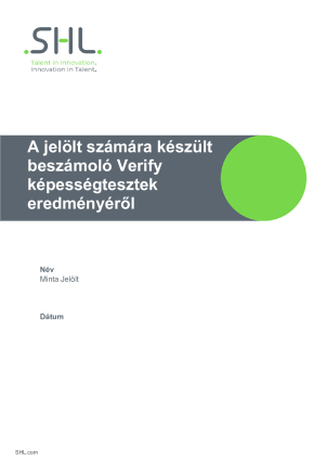 Verify Interactive Induktív gondolkodás teszt - Jelöltnek adható jelentés