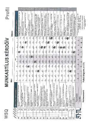 Munkastílus kérdőív (WSQ) mintajelentés