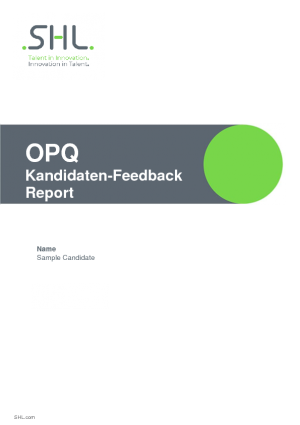 OPQ Kandidaten-Feedback Report (DE)